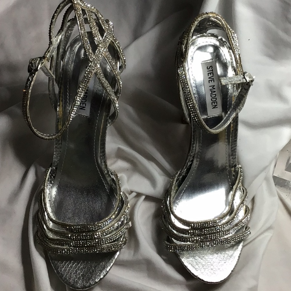 Sequined strappy heels